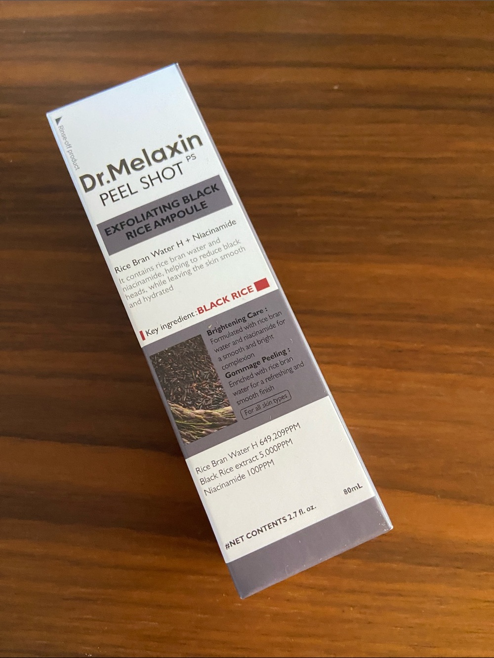 Dr. Melaxin Exfoliating Black Rice Ampoule - White